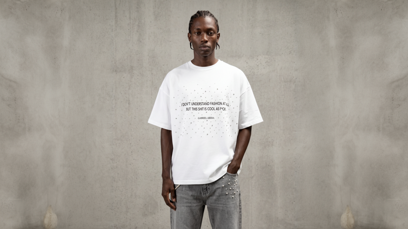 Coverbild der Spring collection by Gabriel Abera which includes Rhinestone, Pearl and Paint Splattered Pieces.