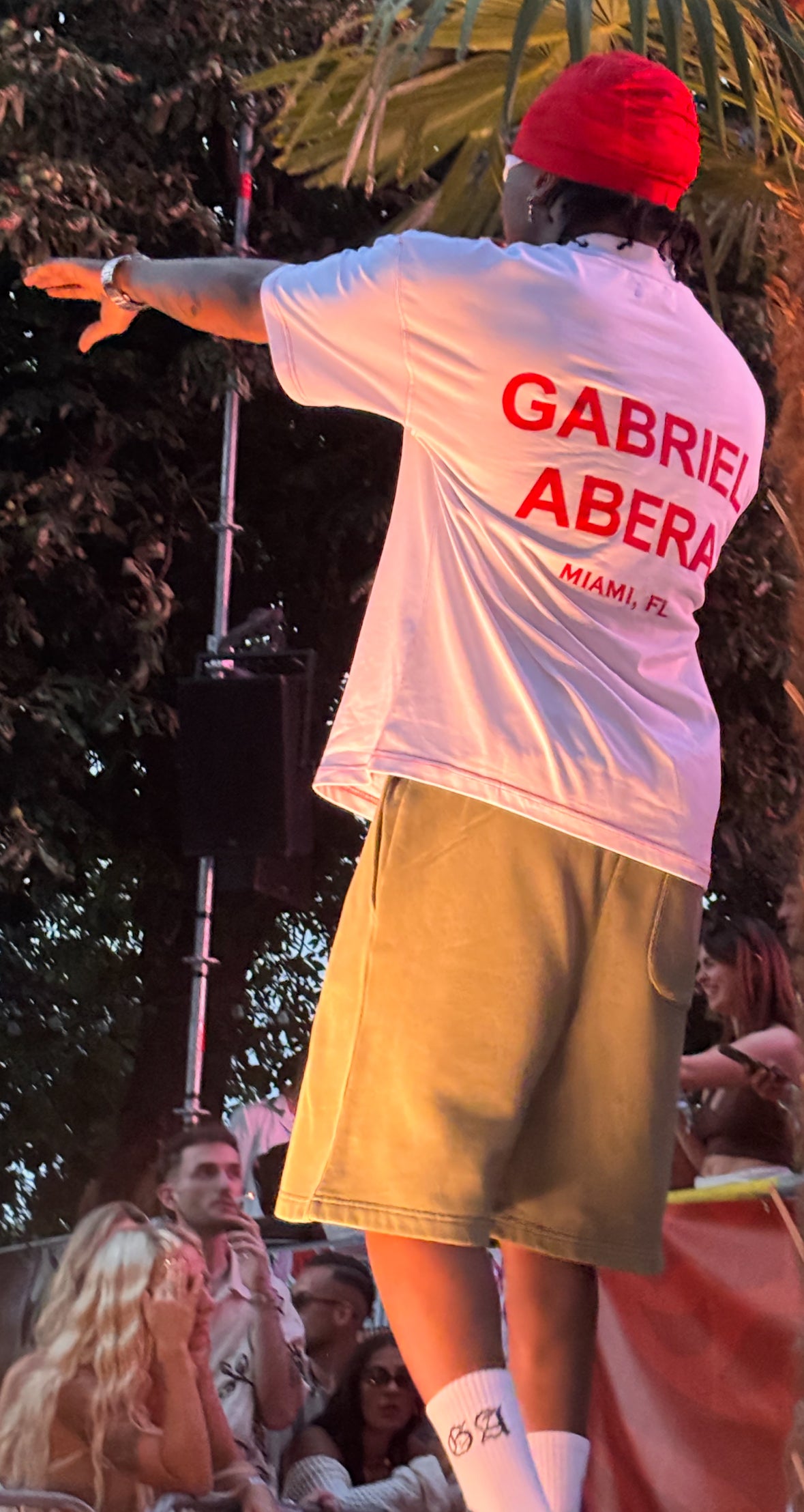 Afrobeats star Oxlade performing as headliner at Crema Latina Island Festival in Mannheim on July 5th, 2025, wearing Gabriel Abera Vintage Shorts and Basic Puff Tee — powerful stage presence and energy. #ExpressYourself