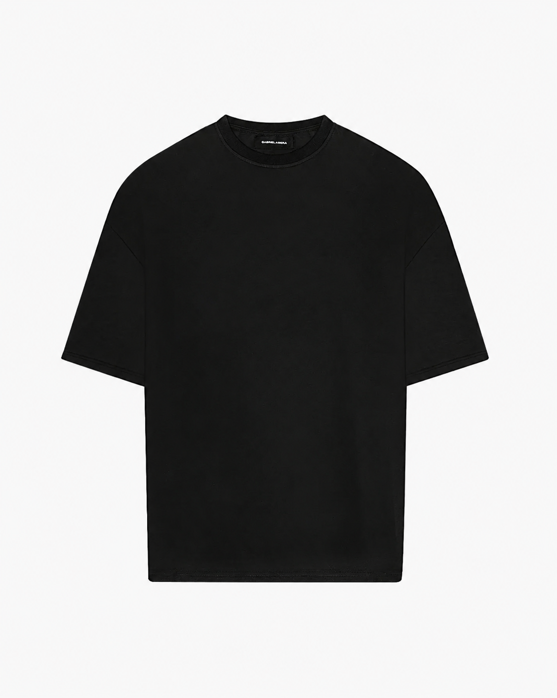 Schwarzes Plain T-Shirt von GABRIEL ABERA im modernen Unisex Streetwear Fit