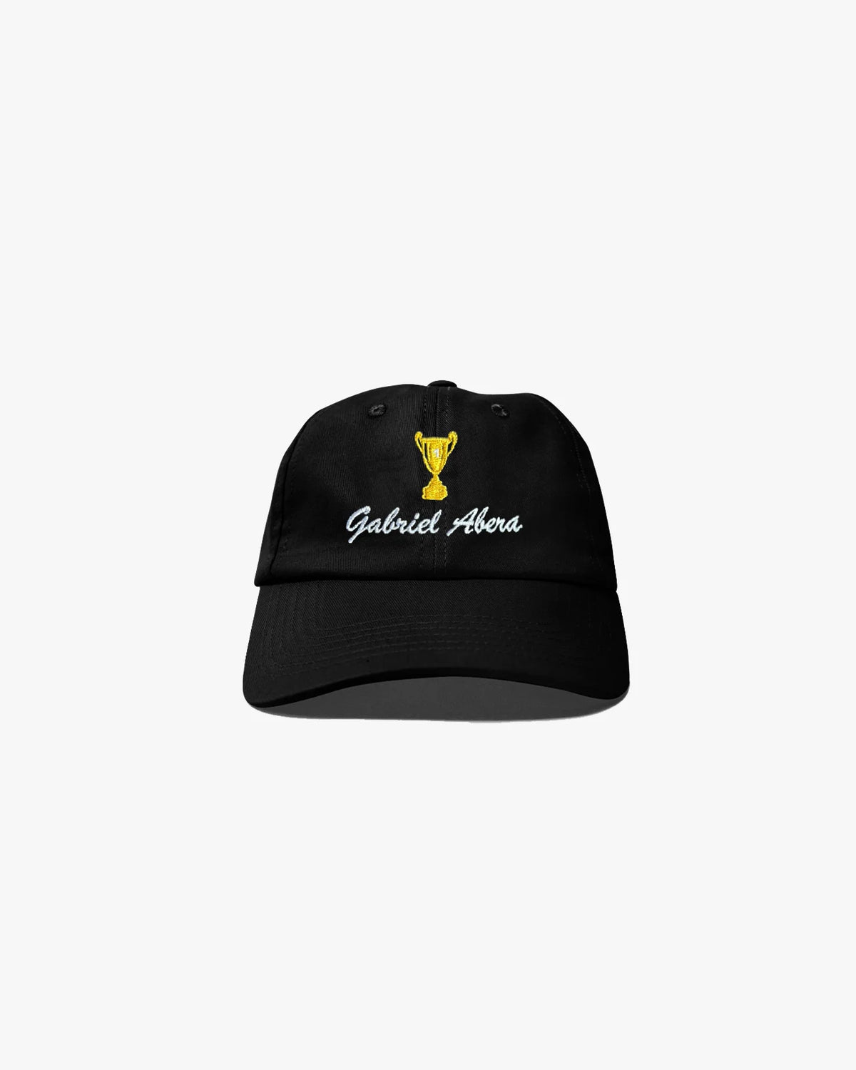Schwarze GABRIEL ABERA Trophy Dad Hat mit markantem Trophy Design im modernen Unisex Streetwear Look