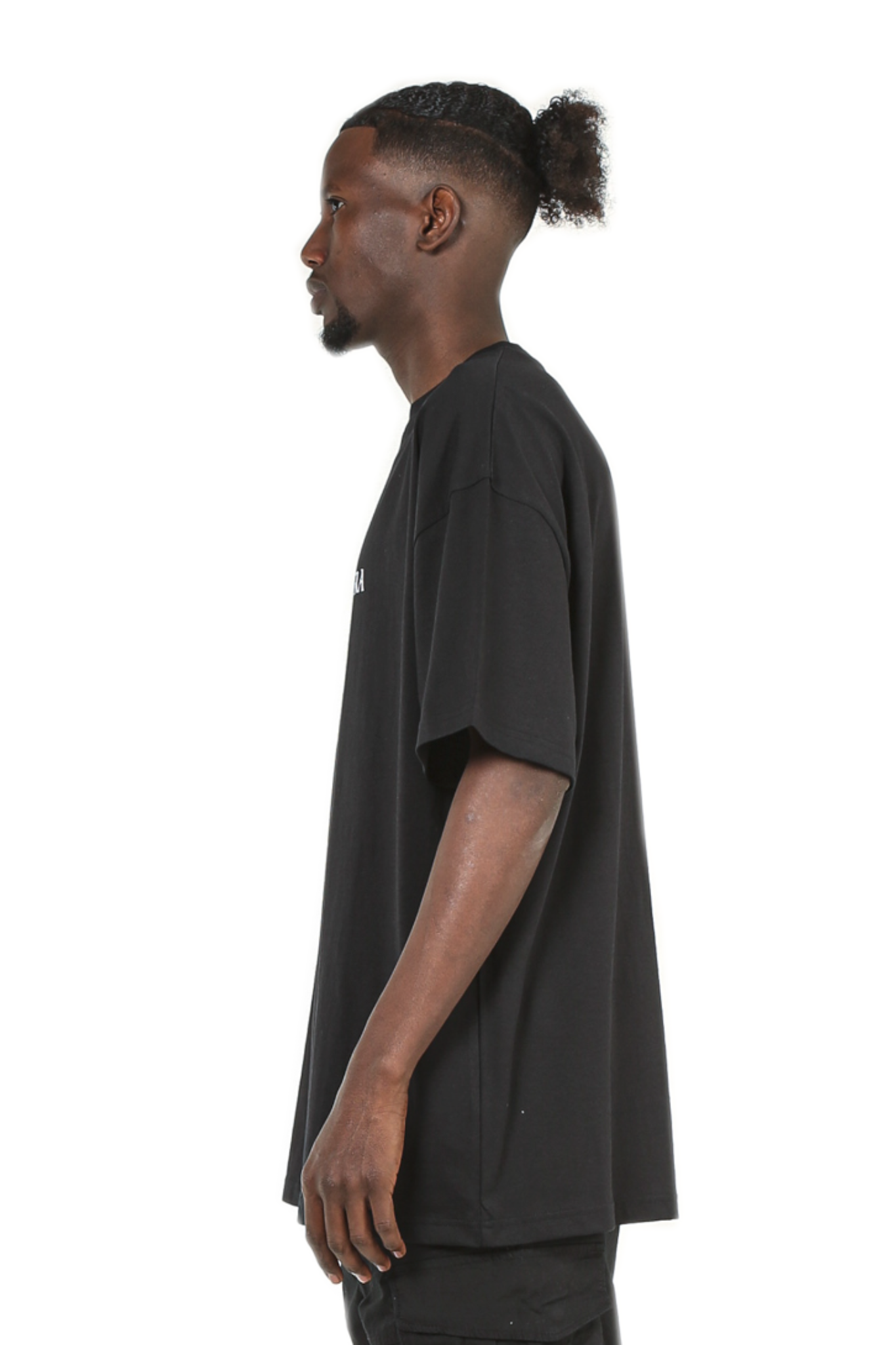 Basic Black T-Shirt with Brandname on Chest, Streetwear Label, Oversize, GABRIEL ABERA, High Quality, 100% Cotton, Tee for Men and Women
