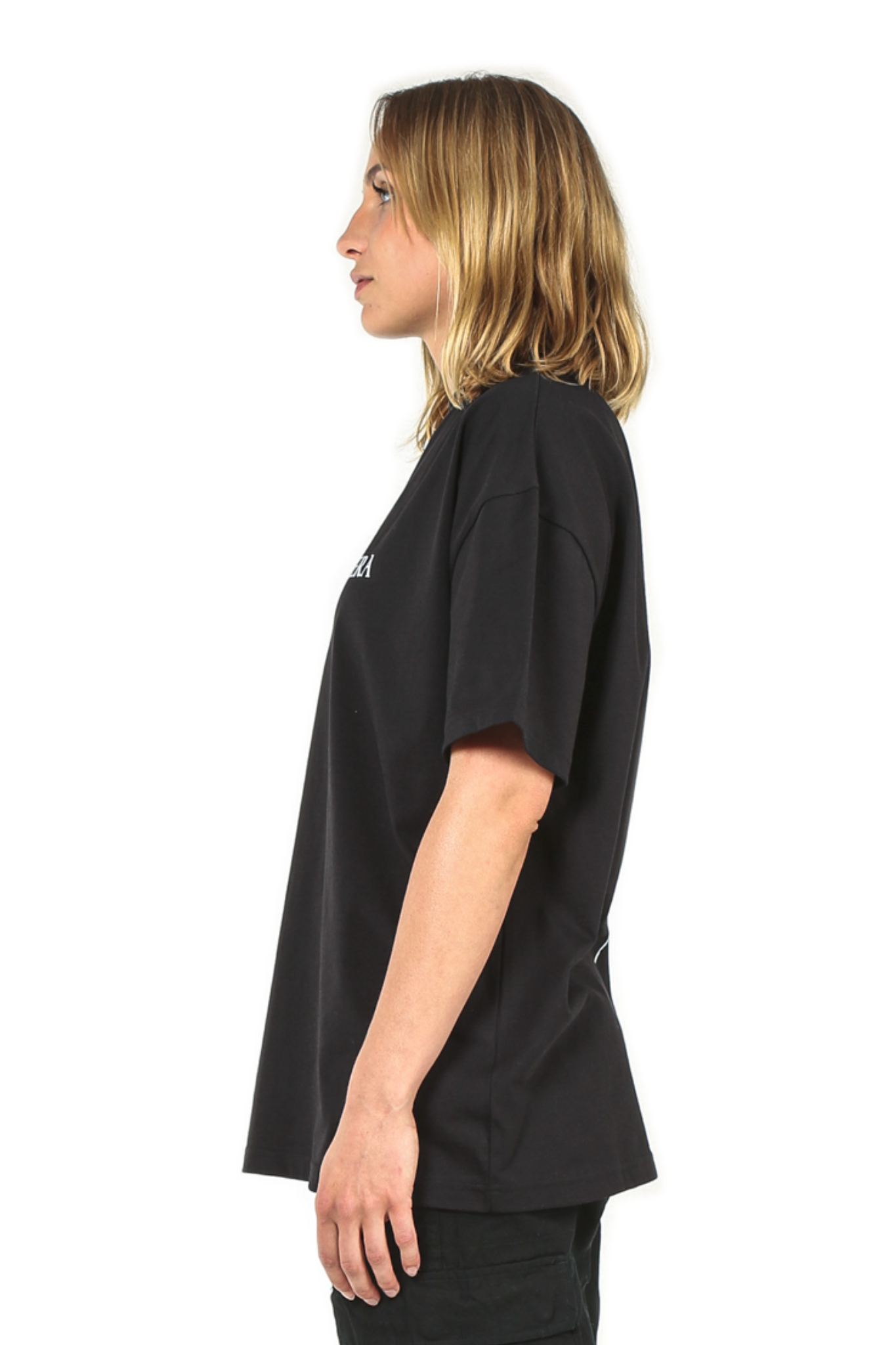 Basic Black T-Shirt with Brandname on Chest, Streetwear Label, Oversize, GABRIEL ABERA, High Quality, 100% Cotton, Tee for Men and Women