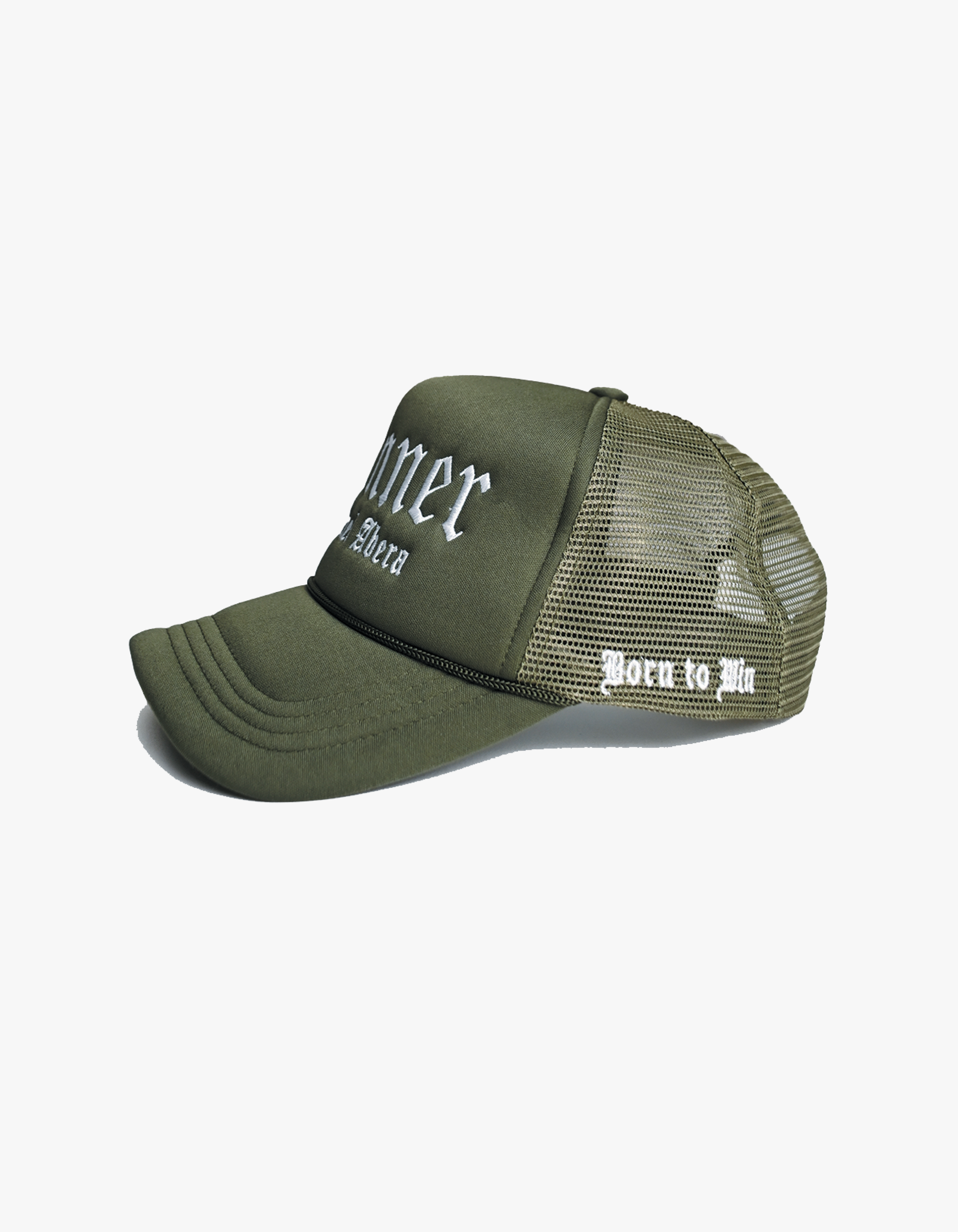 Side view Green Foam Cap