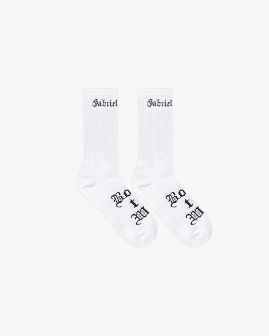 BORN 2 WIN SOCKS - WHITE