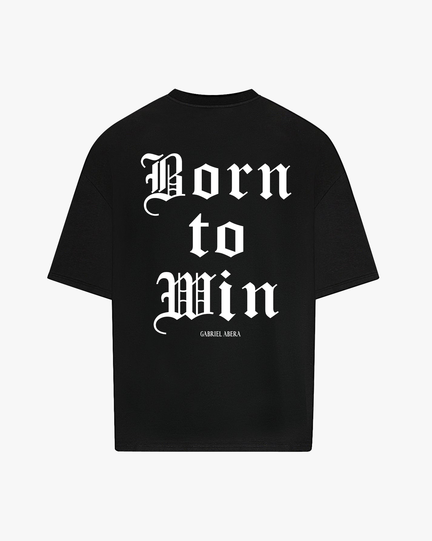 Black oversize Tshirt with born to win design on the back