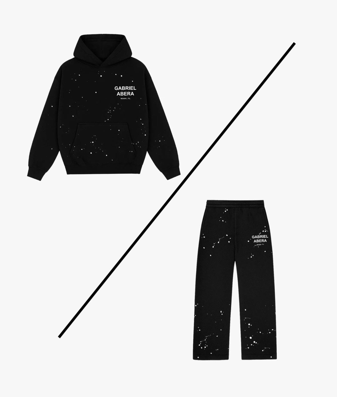 PAINT SPLATTERED TRACKSUIT - BLACK/WHITE