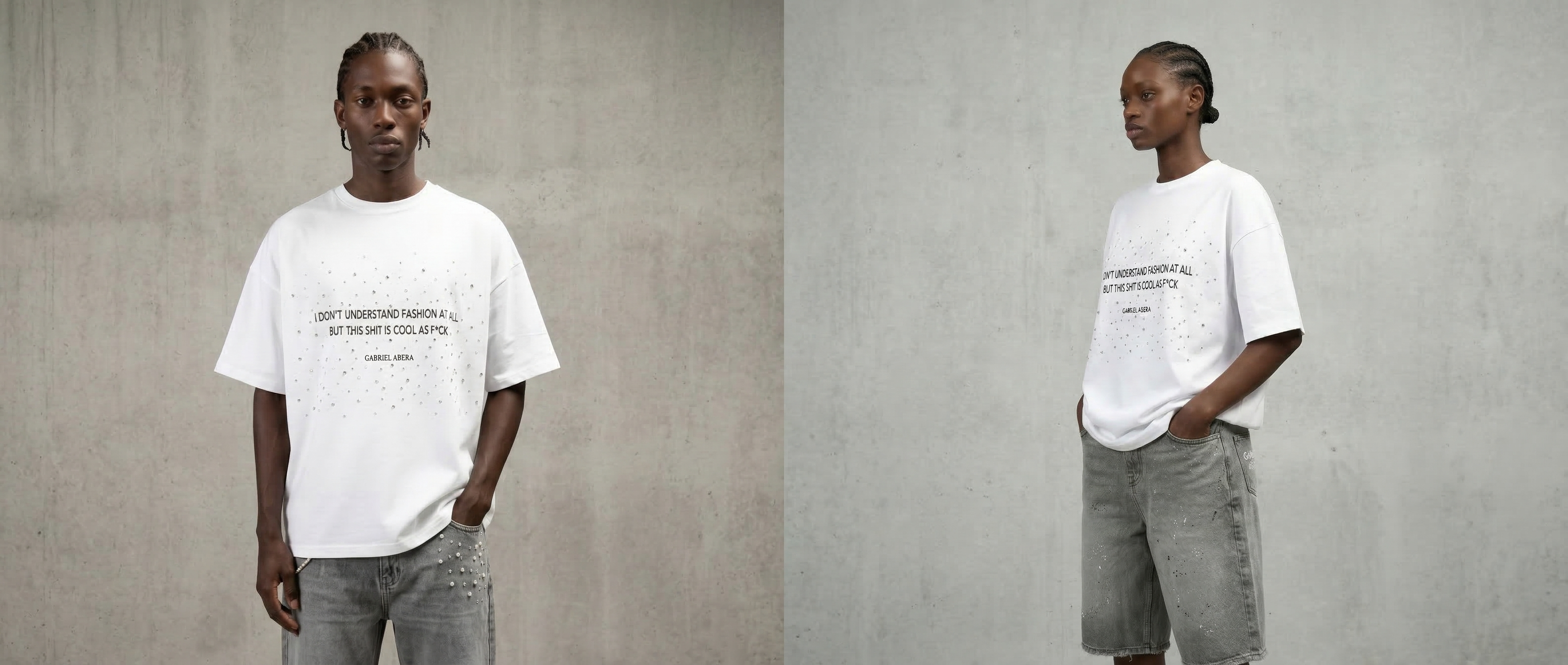 Coverbild Spring Collection including Pearl, Rhinestone and Paint Splatered Streetweear Fashion by Gabriel Abera.