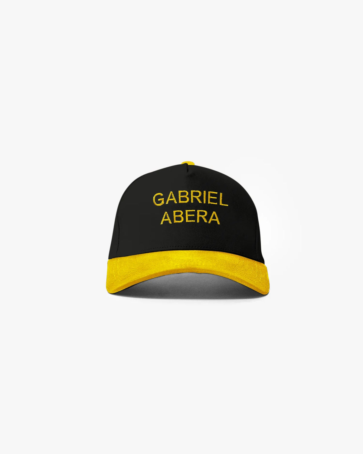 Schwarze und gelbe GABRIEL ABERA Trophy Snapback Cap im markanten Streetwear Design