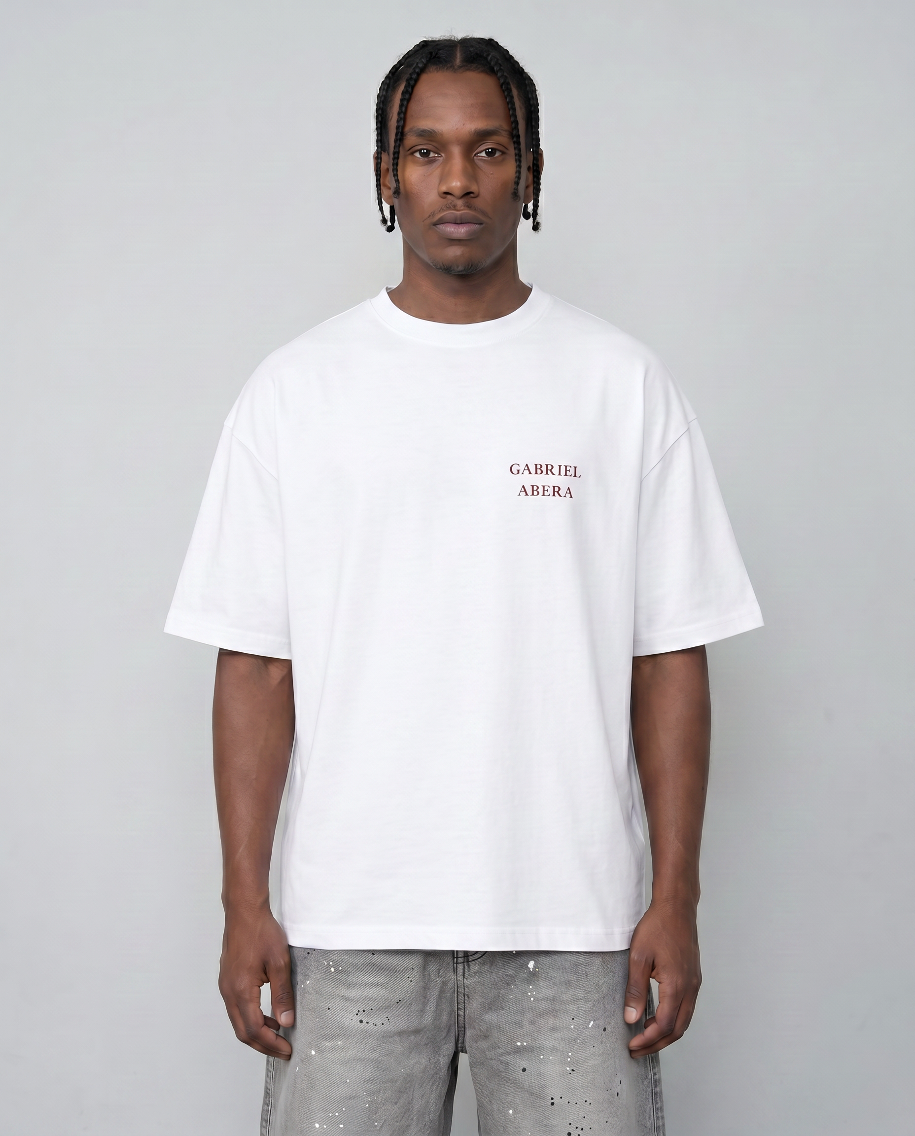 BASIC GA T-SHIRT - WHITE/RED