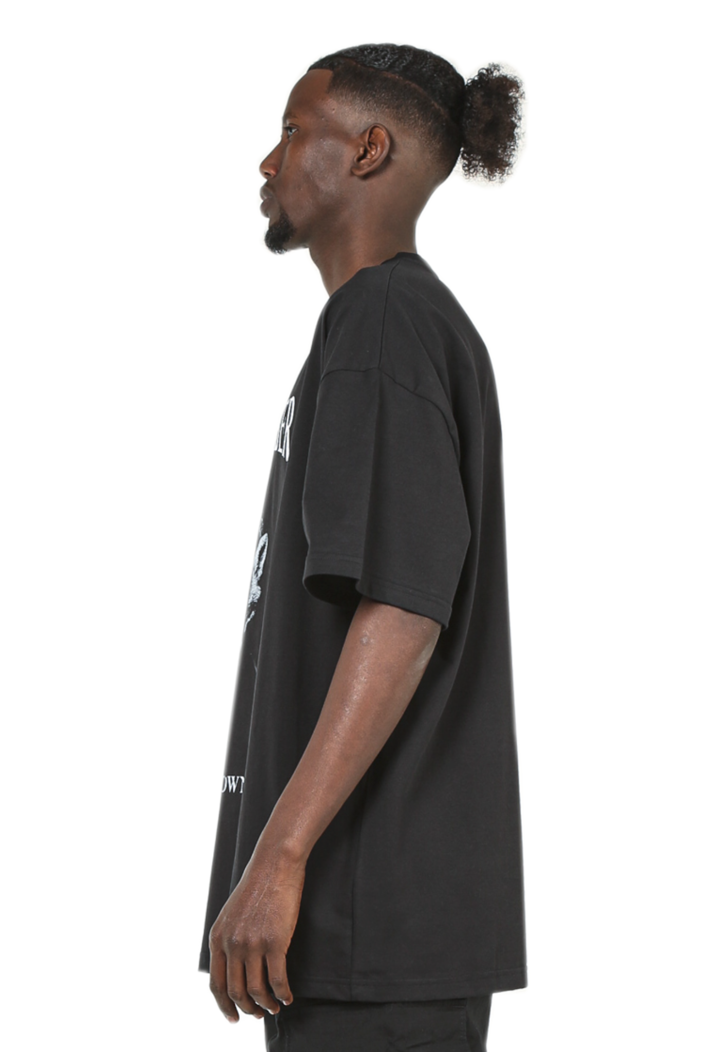 Black T-Shirt with Print on Chest, Streetwear Label, Oversize, GABRIEL ABERA, High Quality, 100% Cotton, Tee for Men and Women