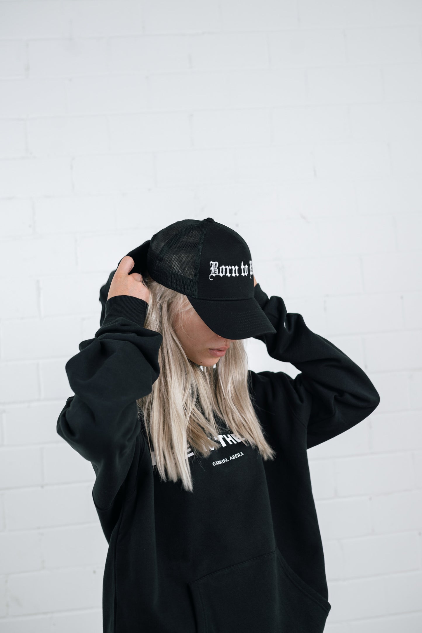 BORN 2 WIN TRUCKER CAP - BLACK