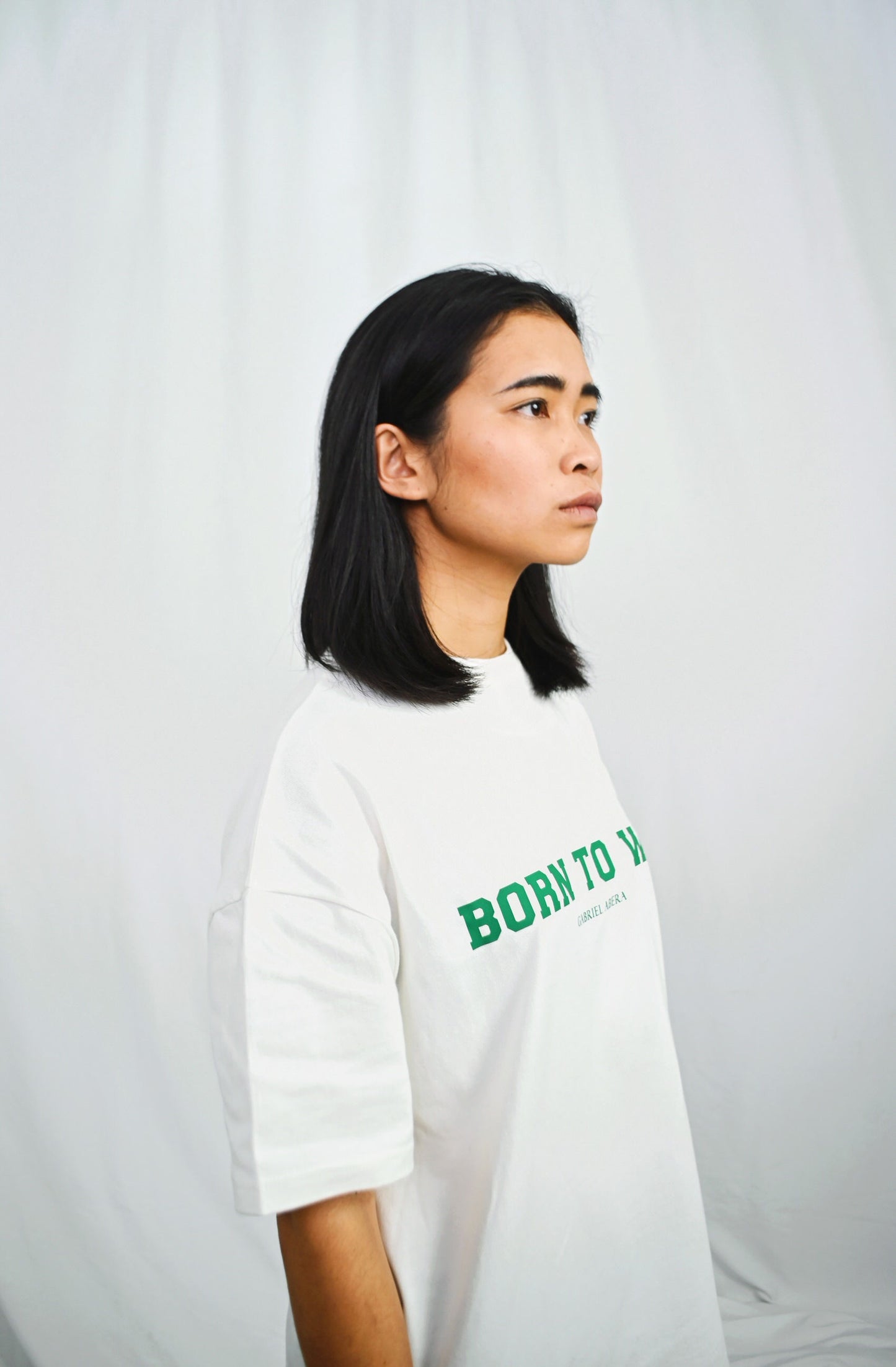 BORN TO WIN T-SHIRT - WHITE/GREEN